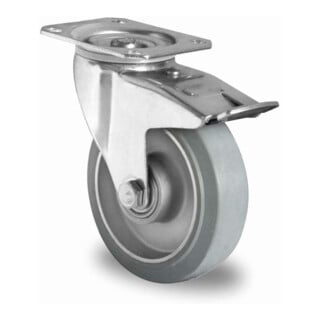 CASCOO Roulette pivotante avec frein total ø 125 mm Série AAE2 à double roulement à billes