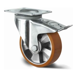 CASCOO Roulette pivotante avec frein total ø 160 mm Série BAU5 Roulement à billes double E-Serie