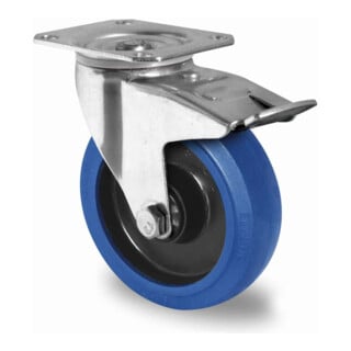 CASCOO Roulette pivotante avec frein total ø 200 mm Série R4E1 à double roulement à billes