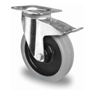 CASCOO Roulette pivotante avec frein total ø 200 mm Série R4E2 à double roulement à billes