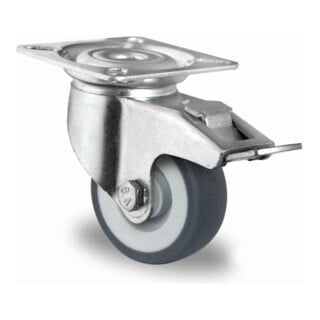CASCOO Roulette pivotante avec frein total série P2T2 à palier lisse