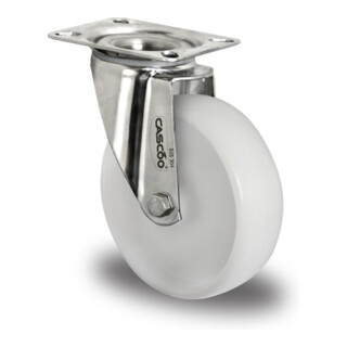 CASCOO Roulette pivotante série N0N0, palier lisse, acier inoxydable
