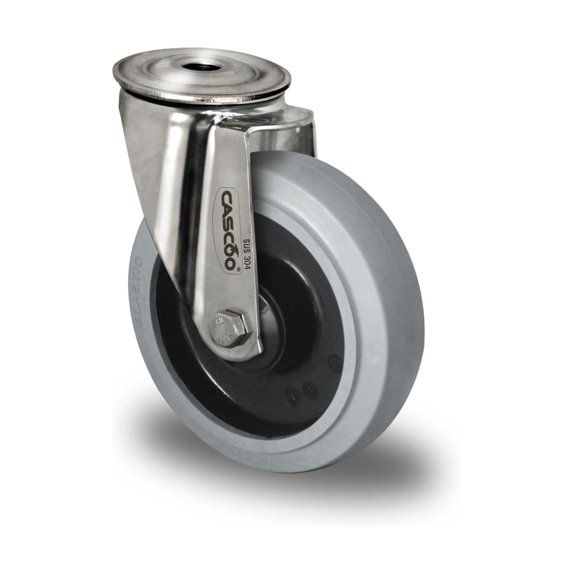 CASCOO Rückenlochlenkrolle ø 100 mm Serie R4E2 Kugellager Edelstahl