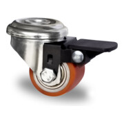 CASCOO Rückenlochlenkrolle mit Totalfeststeller Serie SWU5 Doppelkugellager