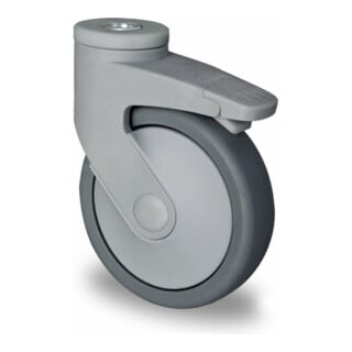CASCOO Rückenlochlenkrolle mit Totalfeststeller Serie CARA P2A2 Kugellager