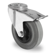 CASCOO Rückenlochlenkrolle mit Totalfeststeller Serie P4R2 Rollenlager-3