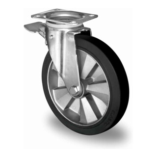 CASCOO Zwenkwiel met rem en stelbout ø 250 mm Serie BAF4 dubbelkogellager