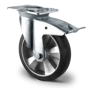 CASCOO Zwenkwiel met totaalrem ø 125 mm Serie BAF4 dubbele kogellager K-serie