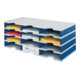 STYRO Casier de tri Trio 12 compartiments H293×I723×P331mm polystyrène gris/bleu-1