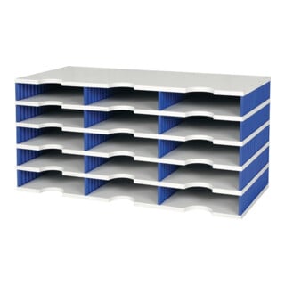 STYRO Plateau de tri Trio 15 compartiments H363×I723×P331mm polystyrène gris/bleu