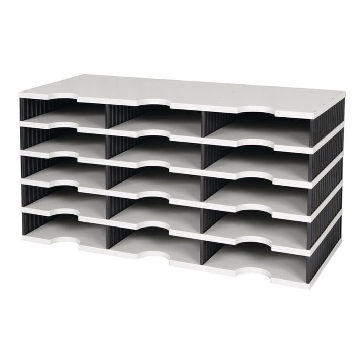 STYRO Bac de tri Trio 15 compartiments H363 × I723 × P331 mm polystyrène gris/noir