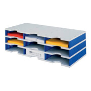 STYRO Bac de tri Trio 9 compartiments H223×I723×P331mm polystyrène gris/bleu-1