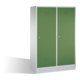 Casier double C+P Classic sur socle, pour 2 personnes, H1800xL1190xP500mm Façade Reseda vert corps gris clair-1