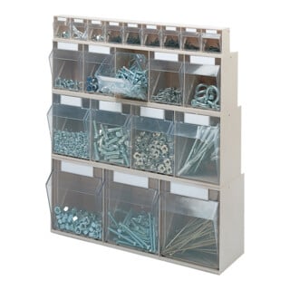 Casier transparent H113xl600xP91mm 6 x B plastique bleu LOCKWEILER