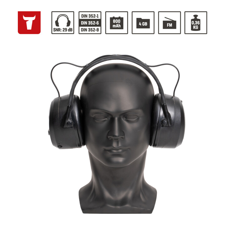 Casque antibruit avec radio FM STIER, BT, AUX
