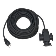 Brennenstuhl Cavo di prolunga da cantiere 25m, H07RN-F3G1,5 nero, con triplo giunto in gomma IP44,