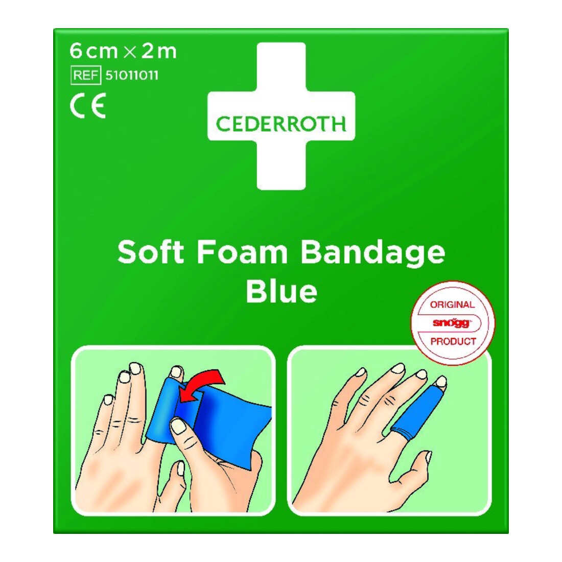 CEDERROTH Bandage mousse bleu, 6 cm x 4,5 m