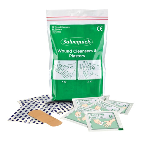 CEDERROTH Nettoyant pour plaies 10 pcs et pansements 20 pcs