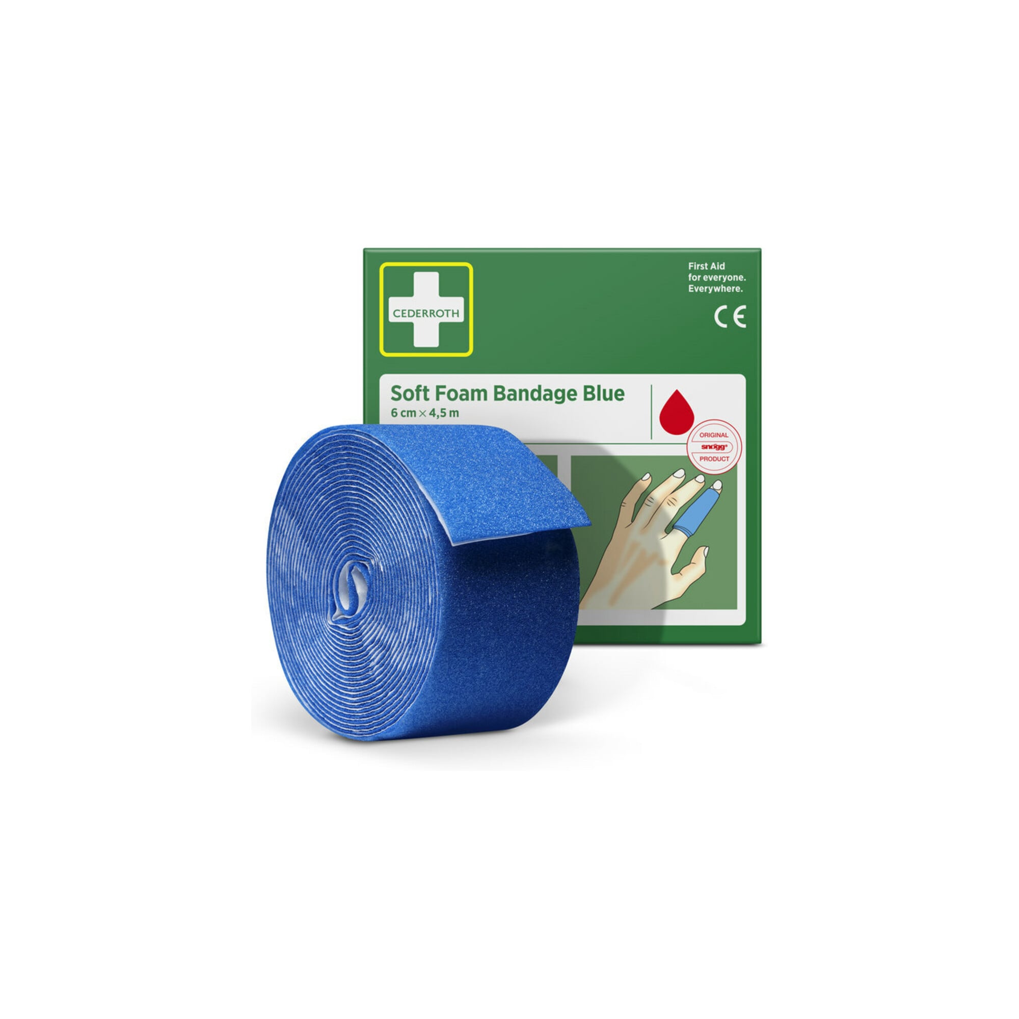 CEDERROTH Schaumbandage blau, 6cm x 4,5m