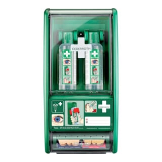 CEDERROTH Station de lavage oculaire 2 x 0,5 l, 1 distributeur de pansements