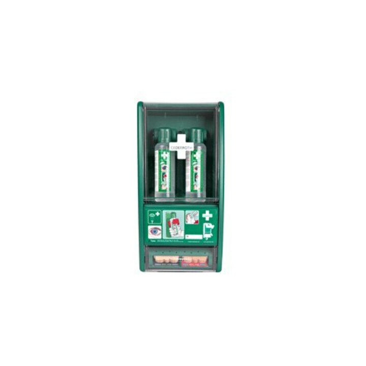 CEDERROTH Station de lavage oculaire 2 x 0,5 l, 1 distributeur de pansements