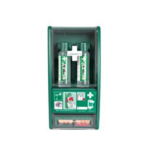CEDERROTH Station de lavage oculaire 2 x 0,5 l, 1 distributeur de pansements