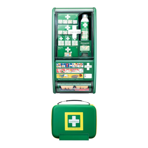 CEDERROTH Station de premiers secours Set L290×H560×P120 env. vert