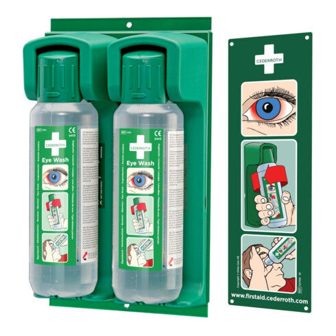 CEDERROTH Support mural pour 2 flacons de rinçage oculaire 500 ml