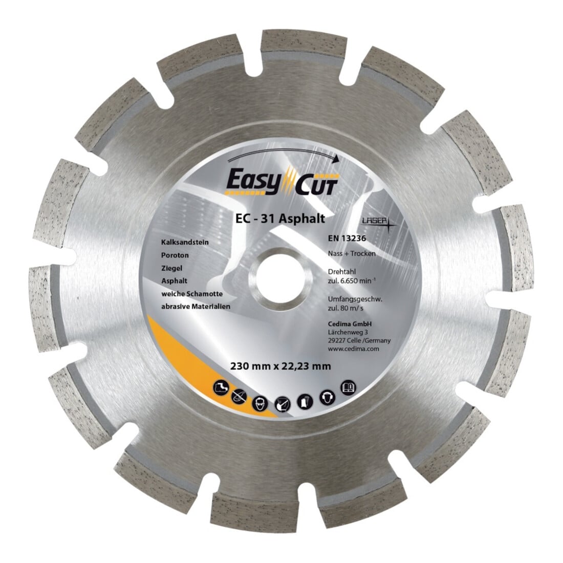 CEDIMA Diamant-Trennscheibe EC- 31 125x2,1x10x22,23mm