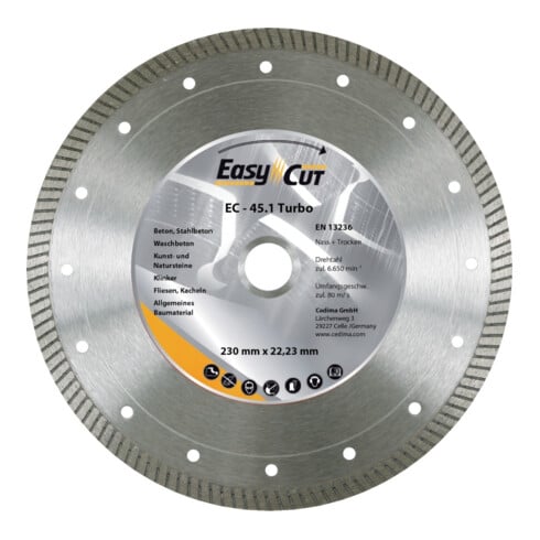 CEDIMA Disque de découpe diamant EC-45.1 115x1,2x10x22,23mm