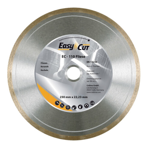 CEDIMA Disque de séparation diamant EC-110 125x1,5x7x22,23mm