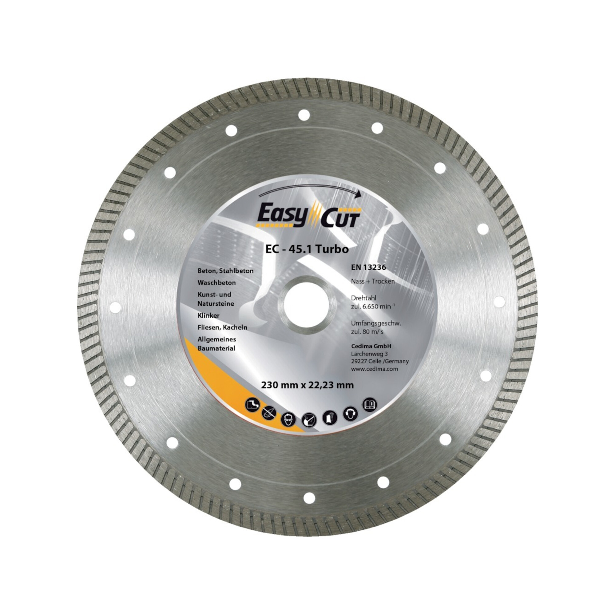 CEDIMA Trennscheibe Diamant EC-45.1 125x1,2x10x22,23mm