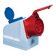 CEE-Wanddose 16 A 400 V Steckerst.6 h m.Schutzkontaktsteckdose IP44
