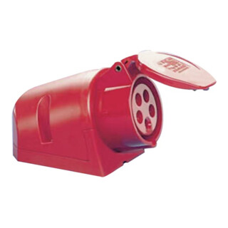 CEE-Wanddose 32 A 400 V Steckerst.6 h m.Klappdeckel IP44