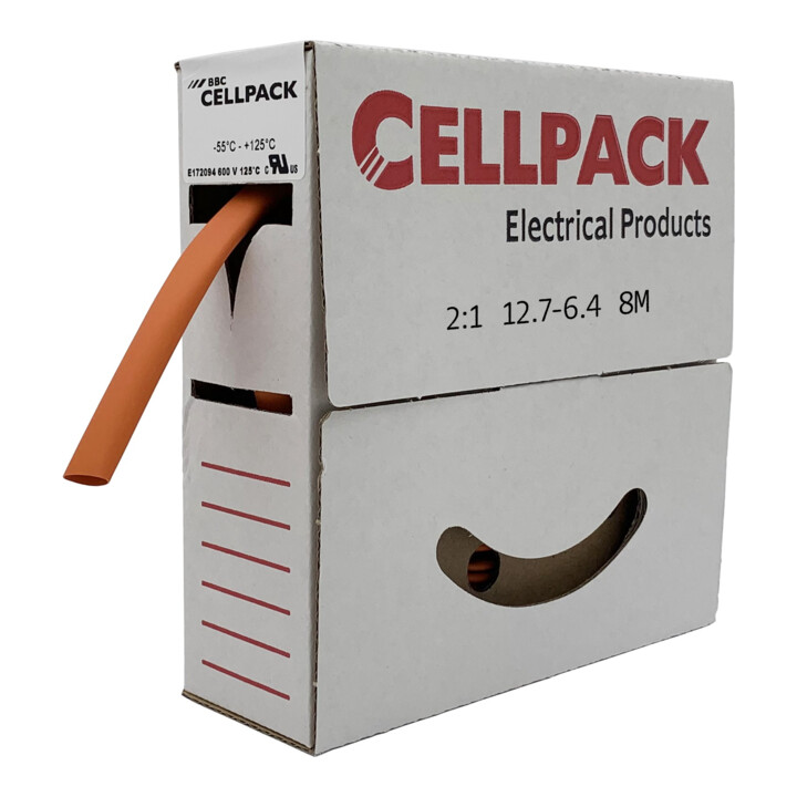 Cellpack Schrumpfschlauch-Abrollbox 12,7-6,4mm/L:8m, or SB 12.7-6.4 8m