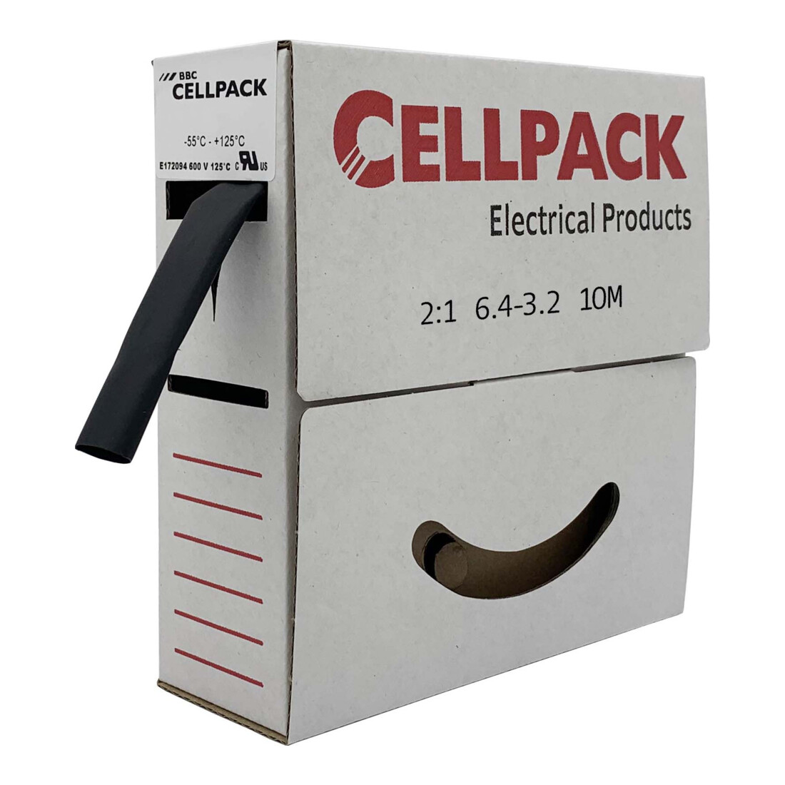 Cellpack Schrumpfschlauch in Abrollbox 10m SB 6.4-3.2 sw