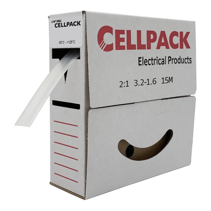 Cellpack Schrumpfschlauch in Abrollbox 15m SB 3.2-1.6 tr