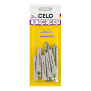 CELO Blister Mehrzweckdübel MZK 12 + SKS 8x90 mit Kragen u.Schr.