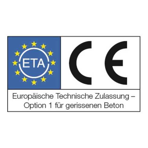 Celo Betonschraube TSM B 10-90 SW 15 galvanisch verzinkt ETA-Zulassung Option 1