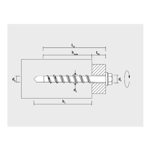 Celo betonschroef BTS E 6-155 M6, buitendraad, ZnAl