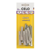 CELO Blister Chevilles à usage multiple avec collerette et vis MZK 6-41 RH