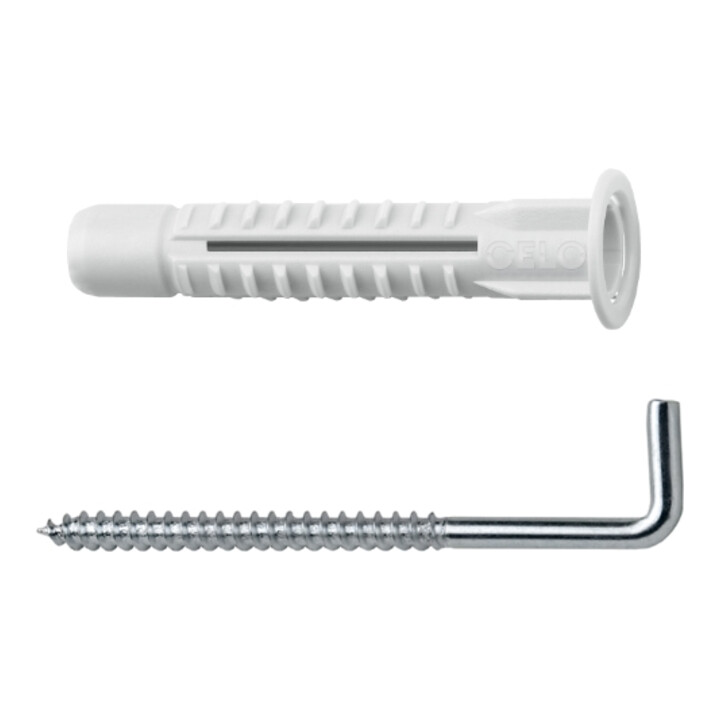 Celo Blister Chevilles à usage multiple avec collerette et vis MZK 6-41 WH