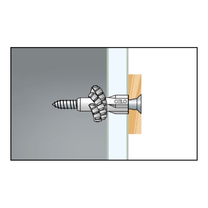 Celo Blister Chevilles à usage multiple avec collerette et vis MZK 6-41 WH