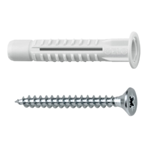 CELO Blister Chevilles à usage multiple avec collerette et vis MZK 6 SPS