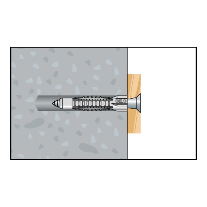 Celo Blister Chevilles à usage multiple avec collerette et vis MZK 8 RH