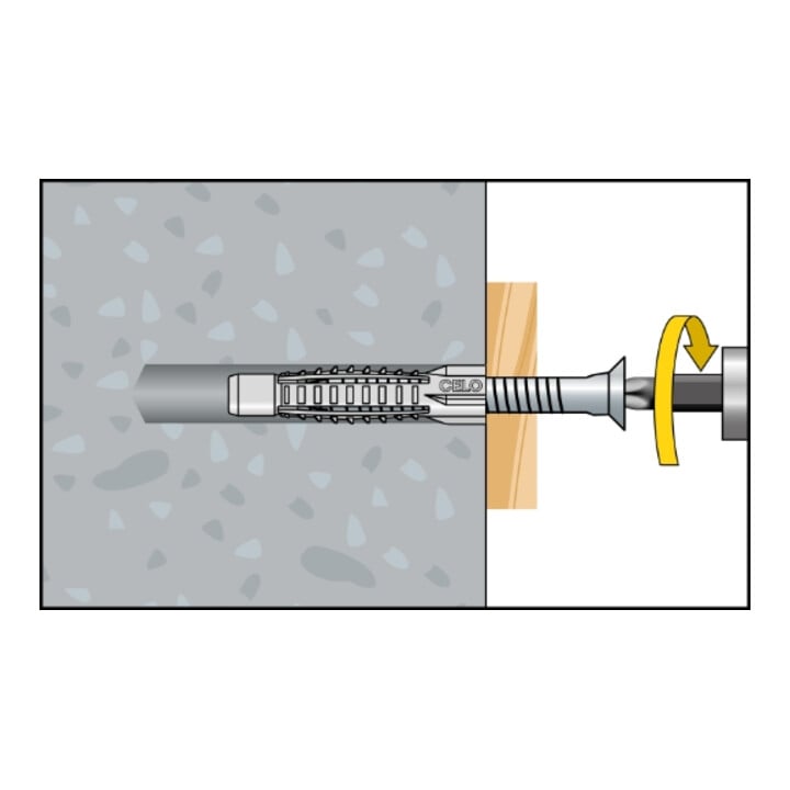 CELO Blister Chevilles à usage multiple avec vis MZ 8 SPS
