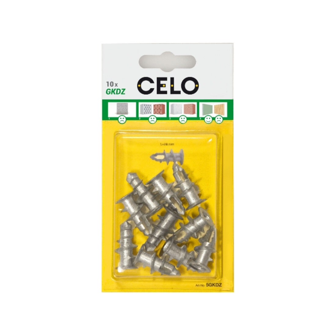 Celo Blister Gipskartondübel GKDZ, Blister