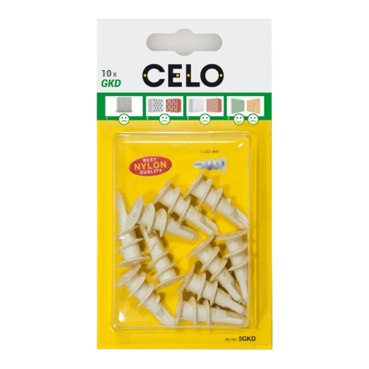 CELO Blister Gipskartondübel Kunststoff GKD