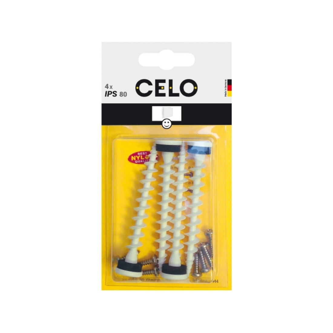 CELO Blister Isolierplattenschraube IPS 80 weiß + PH, A2
