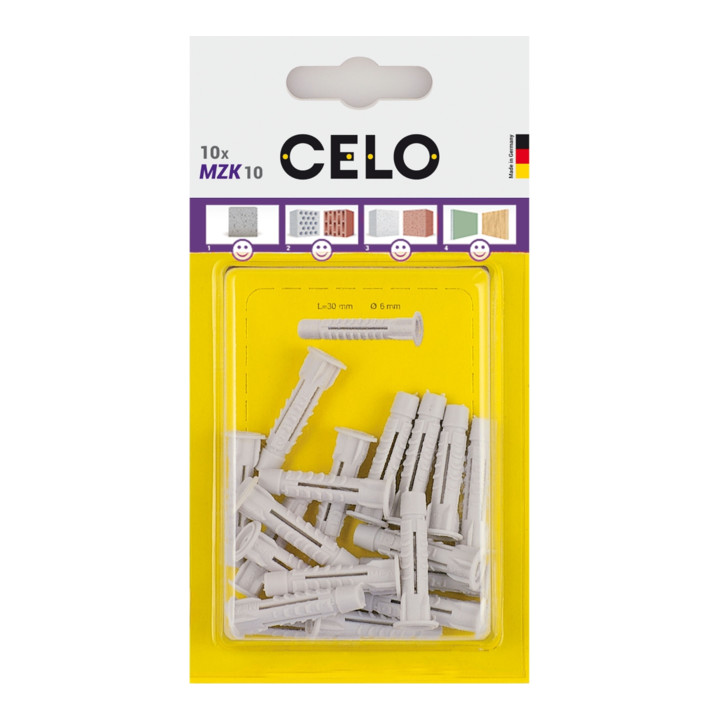 CELO Blister Mehrzweckdübel mit Kragen MZK 8